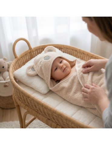 Bocioland Okrycie kąpielowe z uszami 95/95 Koala