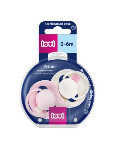 Lovi Smoczek silikonowy dynamiczny 0-6m Prime Tutti Frutti Rose/Rose cream 2 szt.