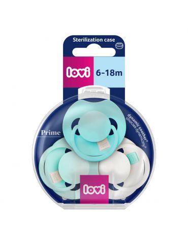 Lovi Smoczek silikonowy dynamiczny 6-18m Prime Tutti Frutti Aqua green 3 szt.