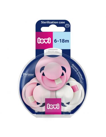 Lovi Smoczek silikonowy dynamiczny 6-18m Prime Tutti Frutti Peony pink 3 szt.