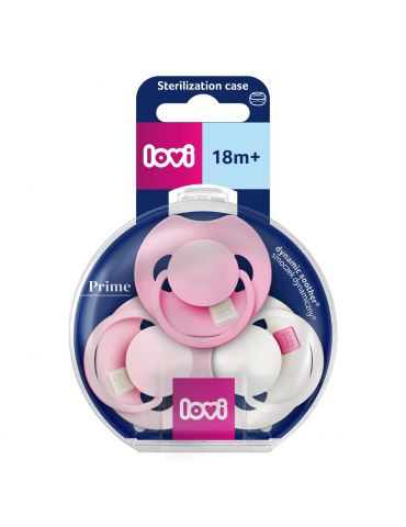 Lovi Smoczek silikonowy dynamiczny 18m+ Prime Tutti Frutti Peony pink 3 szt.