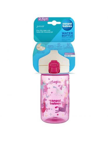Canpol Bidon na wodę dla dzieci od 2,5 r.ż Junior 400ml różowy