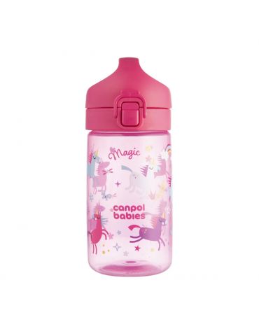 Canpol Bidon na wodę dla dzieci od 2,5 r.ż Junior 400ml różowy