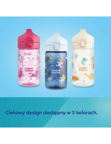Canpol Bidon na wodę dla dzieci od 2,5 r.ż Junior 400ml różowy