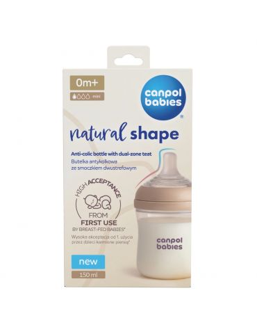 Canpol Babies Butelka Natural Shape ze smoczkiem dwustrefowym 150 ml