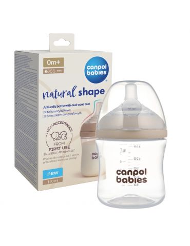 Canpol Babies Butelka Natural Shape ze smoczkiem dwustrefowym 150 ml