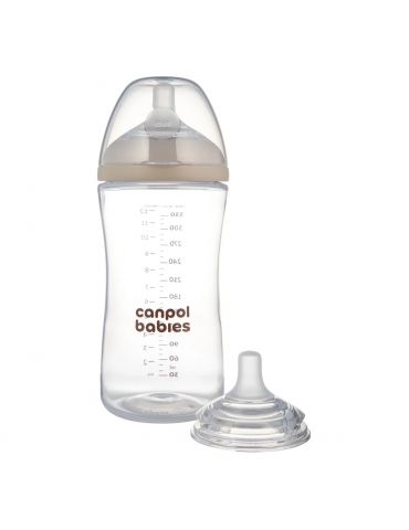 Canpol Babies Butelka Natural Shape ze smoczkiem dwustrefowym 260 ml