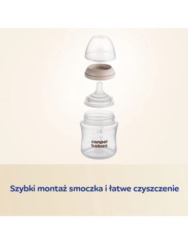 Canpol Babies Butelka Natural Shape ze smoczkiem dwustrefowym 260 ml