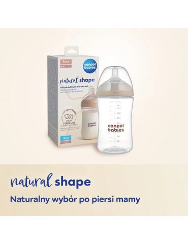 Canpol Babies Butelka Natural Shape ze smoczkiem dwustrefowym 260 ml