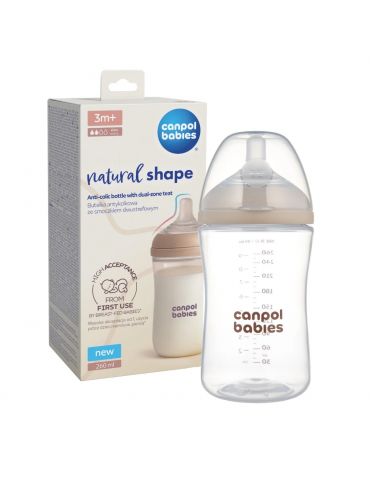 Canpol Babies Butelka Natural Shape ze smoczkiem dwustrefowym 260 ml