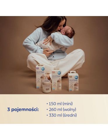 Canpol Babies Butelka Natural Shape ze smoczkiem dwustrefowym 330 ml