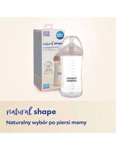 Canpol Babies Butelka Natural Shape ze smoczkiem dwustrefowym 330 ml