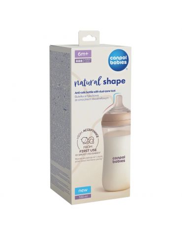 Canpol Babies Butelka Natural Shape ze smoczkiem dwustrefowym 330 ml