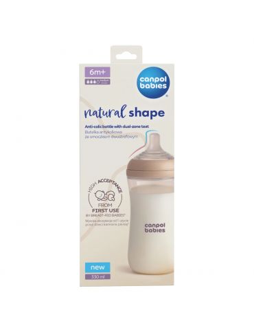 Canpol Babies Butelka Natural Shape ze smoczkiem dwustrefowym 330 ml