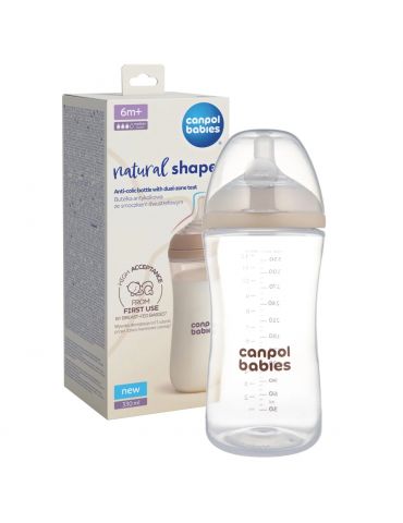 Canpol Babies Butelka Natural Shape ze smoczkiem dwustrefowym 330 ml