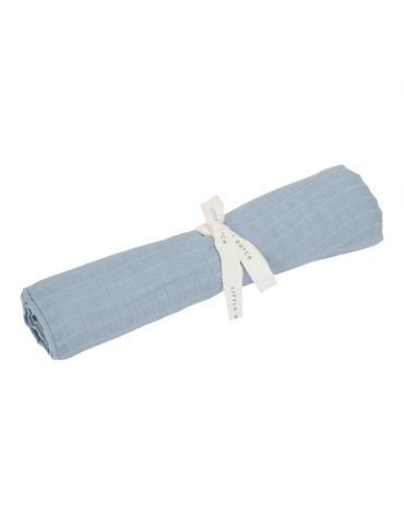 Little Dutch Otulacz muślinowy 120 x 120 cm Pure Denim blue