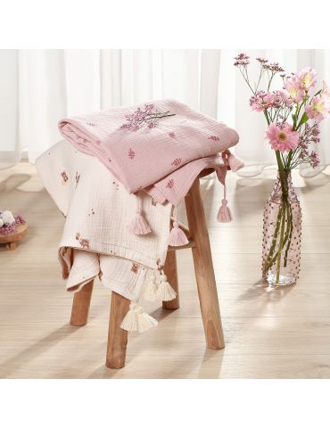 BabyOno Kocyk muślinowy różowy