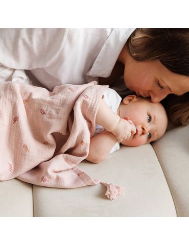 BabyOno Kocyk muślinowy różowy