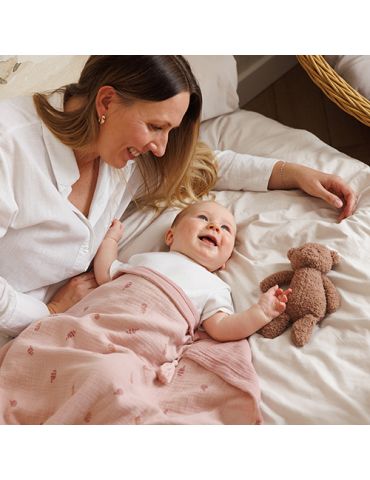 BabyOno Kocyk muślinowy różowy