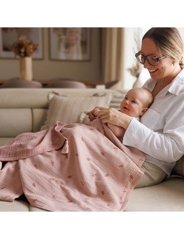 BabyOno Kocyk muślinowy różowy