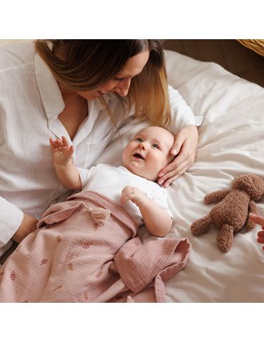 BabyOno Kocyk muślinowy różowy