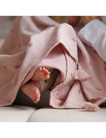 BabyOno Kocyk muślinowy różowy