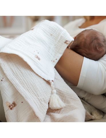 BabyOno Kocyk muślinowy beżowy