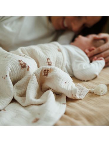 BabyOno Kocyk muślinowy beżowy