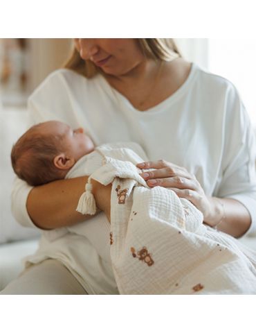 BabyOno Kocyk muślinowy beżowy