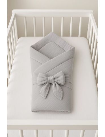 Baby in World Rożek Becik muślinowy miękki szary