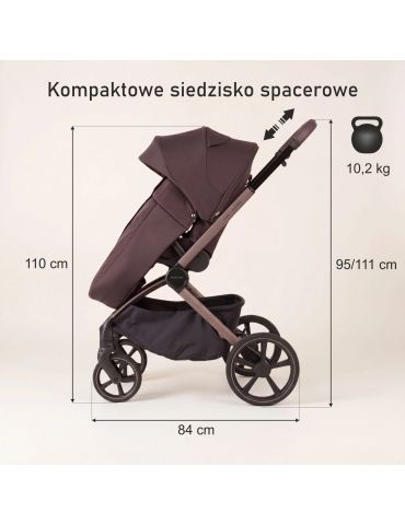 Adamex Como Wózek głęboko-spacerowy Chocolate brown