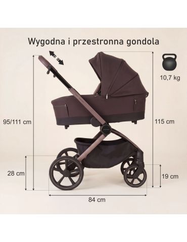 Adamex Como Wózek głęboko-spacerowy Chocolate brown