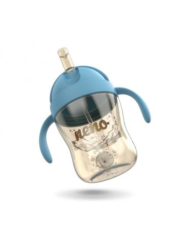 Neno Bidon ze słomką i odważnikiem 240 ml Bebesito niebieski