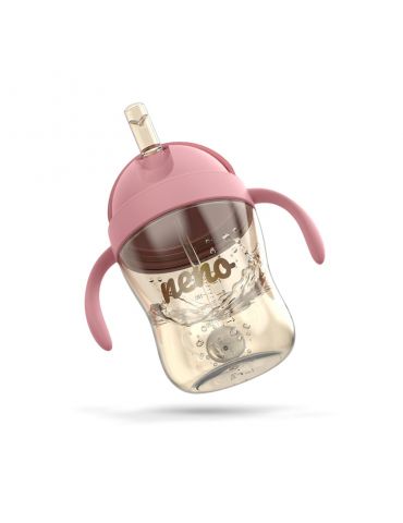 Neno Bidon ze słomką i odważnikiem 240 ml Bebesito różowy