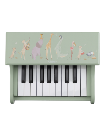 Little Dutch Drewniane pianino Safari friends zielone