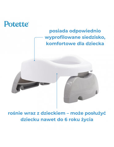 Potette Plus Nocnik turystyczny - nakładka na wc 2w1 szaro-biały