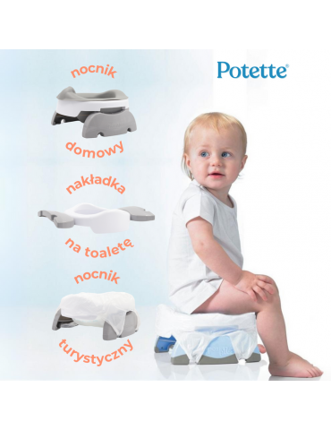 Potette Plus Nocnik turystyczny - nakładka na wc 2w1 biało-niebieski