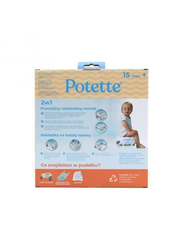 Potette Plus Nocnik turystyczny - nakładka na wc 2w1 biało-szary