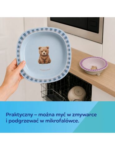 Canpol Babies Talerz z przyssawką 23cm Woodland niebieski
