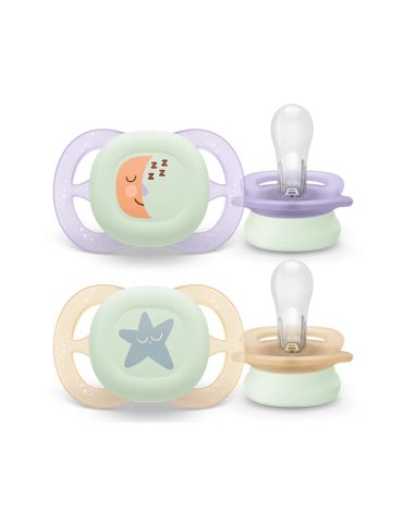 Avent Philips Smoczek uspokajający Ultra Start 0-2m Nighttime księżyc