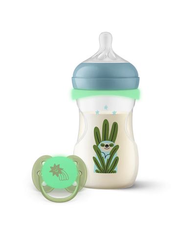 Avent Philips Butelka Natural Response 260ml Nighttime plus smoczek uspokajający
