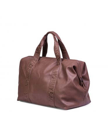 Childhome Torba Mommy Bag Signature Vegan leather brązowa
