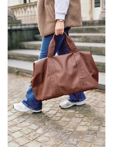 Childhome Torba Mommy Bag Signature Vegan leather brązowa