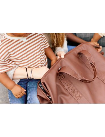 Childhome Torba Mommy Bag Signature Vegan leather brązowa