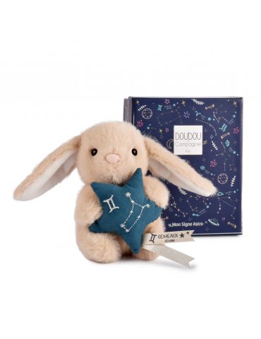 DOUDOU Pluszowy królik ze znakiem zodiaku 12 cm bliźnięta