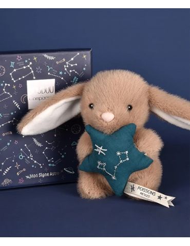 DOUDOU Pluszowy królik ze znakiem zodiaku 12 cm ryby