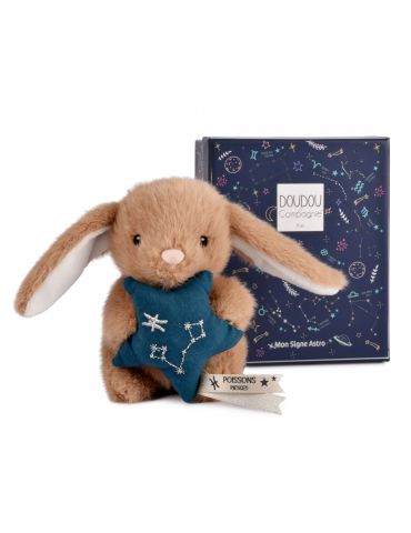 DOUDOU Pluszowy królik ze znakiem zodiaku 12 cm ryby