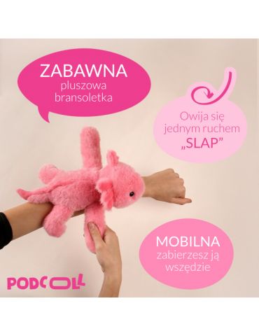 DOUDOU Pluszowa bransoletka slap Aksolotl Podcoll Histoire d'Ours 25 cm