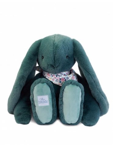 DOUDOU Pluszowy królik Lapin Fleurette Doudou et Compagnie 50 cm zielony eukaliptusowy