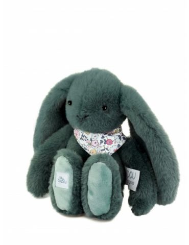 DOUDOU Pluszowy królik Lapin Fleurette Doudou et Compagnie 25 cm zielony eukaliptusowy